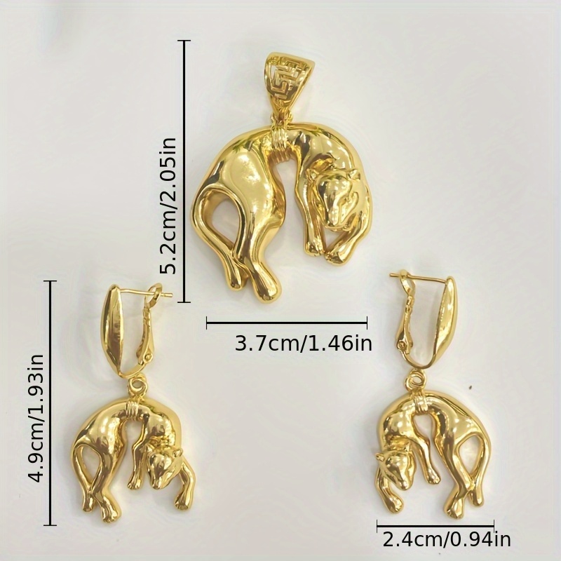 Leopard Earrings & Necklace Set Women's Jewelry